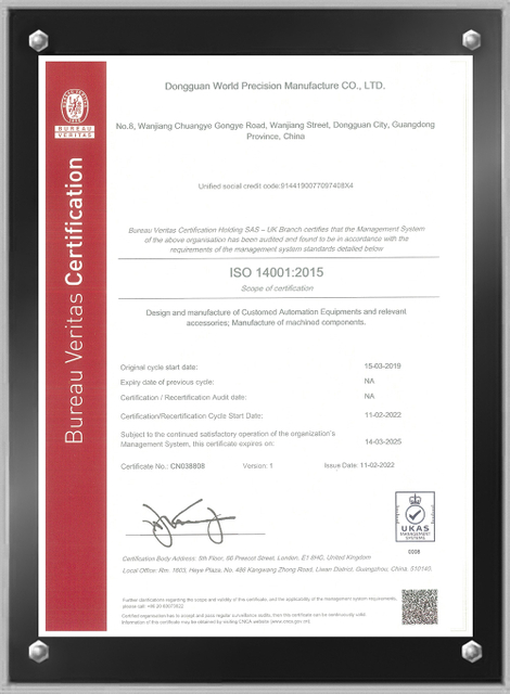  <div style="text-align: center;"><strong>ISO14001 2015 certificate</strong></div> 
