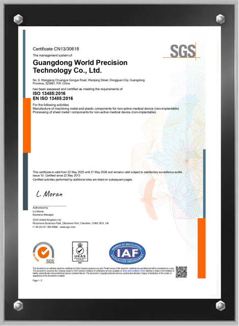 <div style="text-align: center;"><strong>ISO13485 2016 certificate</strong></div> 